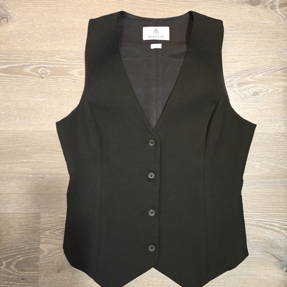 Babaton Black Button-Up Vest